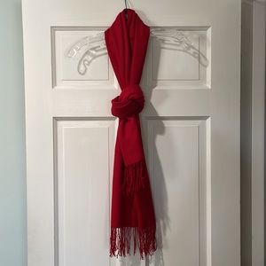Nordstrom red cashmere scarf. 28” by 80”.  Excellent condition.
